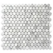 Carrara White 3/4 inch Penny Round Mosaic Tile Polished