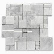 Carrara White Mini Versailles Pattern Mosaic Tile Polished