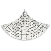 Carrara White Marble Fish Scale Scallop Fan Pattern Mini Mosaic Tile Honed