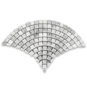 Carrara White Marble Fish Scale Scallop Fan Pattern Mini Mosaic Tile Polished