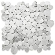 Carrara White Heart Shaped Bubble Mosaic Tile Honed