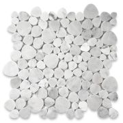 Carrara White Heart Shaped Bubble Mosaic Tile Polished