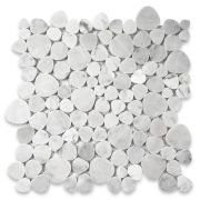 Carrara White Heart Shaped Bubble Mosaic Tile Polished