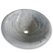 Carrara White Marble 17" Round Vessel Basin Sink Polished