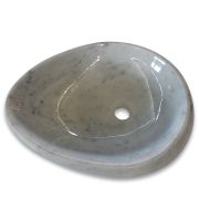 Carrara White Marble 20" Drop-Shape Vessel Basin Sink Polished