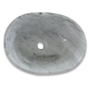 Carrara White Marble 20" Oblong Vessel Basin Sink Polished