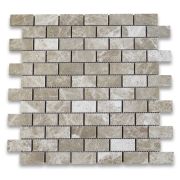 Emperador Light Marble 1x2 Medium Brick Mosaic Tile Polished