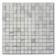 Calacatta Gold Marble 3/4x3/4 Square Mosaic Tile Tumbled