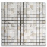 Calacatta Gold Marble 3/4x3/4 Square Mosaic Tile Honed