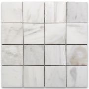 Calacatta Gold Marble 3x3 Square Mosaic Tile Honed