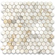 Calacatta Gold 1 inch Hexagon Mosaic Tile Polished