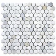 Calacatta Gold 1 inch Hexagon Mosaic Tile Tumbled