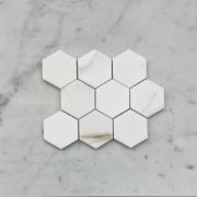 Calacatta Gold 2 inch Hexagon Mosaic Tile Honed