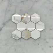Calacatta Gold 2 inch Hexagon Mosaic Tile Polished