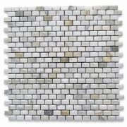 Calacatta Gold 5/8x3/4 Mini Brick Mosaic Tile Honed