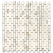 Calacatta Gold 5/8x3/4 Mini Brick Mosaic Tile Polished
