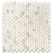 Calacatta Gold 5/8x3/4 Mini Brick Mosaic Tile Polished