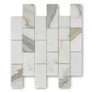 Calacatta Gold 2x4 Grand Brick Subway Mosaic Tile Honed