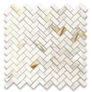 Calacatta Gold 5/8x1-1/4 Herringbone Mosaic Tile Polished