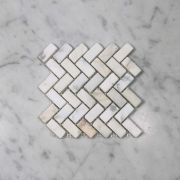 Calacatta Gold 5/8x1-1/4 Herringbone Mosaic Tile Tumbled