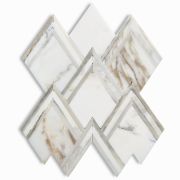 Calacatta Gold Marble Mountain Peaks Arrowhead Mosaic Tile Polished