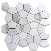 Calacatta Gold Marble Pentagon Geometric Mosaic Tile Polished