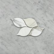 Calacatta Gold Marble Leaf Shape Medi Mosaic Tile Honed
