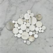 (Sample) Calacatta Gold Marble Bubble Round Paramount Mosaic Tile Honed