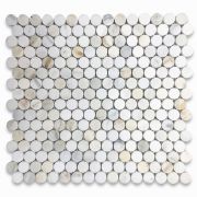 Calacatta Gold 3/4 inch Penny Round Mosaic Tile Honed