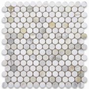 Calacatta Gold 3/4 inch Penny Round Mosaic Tile Polished