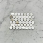 (Sample) Calacatta Gold Marble 3/4 inch Penny Round Mosaic Tile Polished