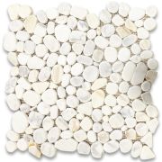 Calacatta Gold Marble Pebble Stone River Rocks Mosaic Tile Tumbled