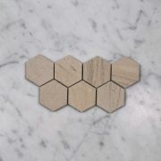 (Sample) Moleanos Beige Golden Beach Limestone 2 inch Hexagon Mosaic Tile Honed