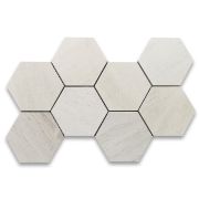 Moleanos Beige Golden Beach Limestone 5 inch Hexagon Mosaic Tile Honed