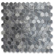 Bardiglio Gray 1 inch Hexagon Mosaic Tile Polished