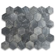 Bardiglio Gray 2 inch Hexagon Mosaic Tile Polished