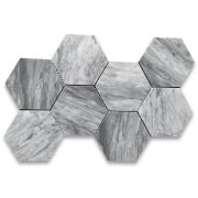 Bardiglio Gray Marble 5 inch Hexagon Mosaic Tile Honed