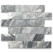 Bardiglio Gray 2x4 Grand Brick Subway Mosaic Tile Honed