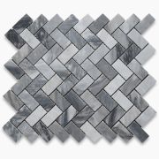 Bardiglio Gray 1x2 Herringbone Mosaic Tile Honed