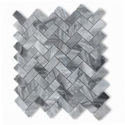 Bardiglio Gray 1x2 Herringbone Mosaic Tile Polished