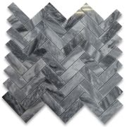 Bardiglio Gray 1x3 Herringbone Mosaic Tile Polished