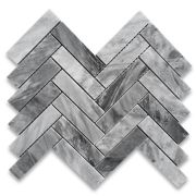 Bardiglio Gray Marble 1x4 Herringbone Mosaic Tile Polished