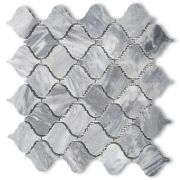 Bardiglio Gray Arabesque Baroque Medium Lantern Mosaic Tile Polished