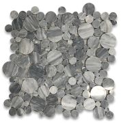 Bardiglio Gray Bubble Round Mosaic Tile Polished