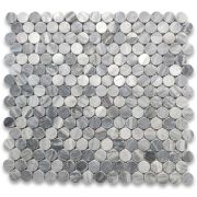 Bardiglio Gray Marble 3/4 inch Penny Round Mosaic Tile Honed
