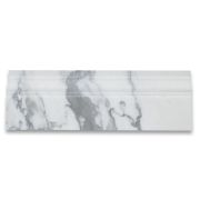 Statuary White Marble 4x12 Baseboard Crown Molding Honed