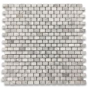 Statuary White Marble 5/8x3/4 Mini Brick Mosaic Tile Honed