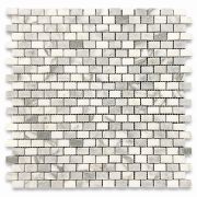 Statuary White Marble 5/8x3/4 Mini Brick Mosaic Tile Polished