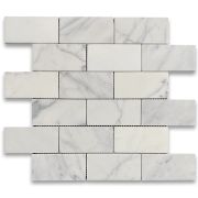 Statuary White Marble 2x4 Grand Brick Subway Mosaic Tile Honed