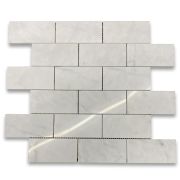 Statuary White Marble 2x4 Grand Brick Subway Mosaic Tile Polished